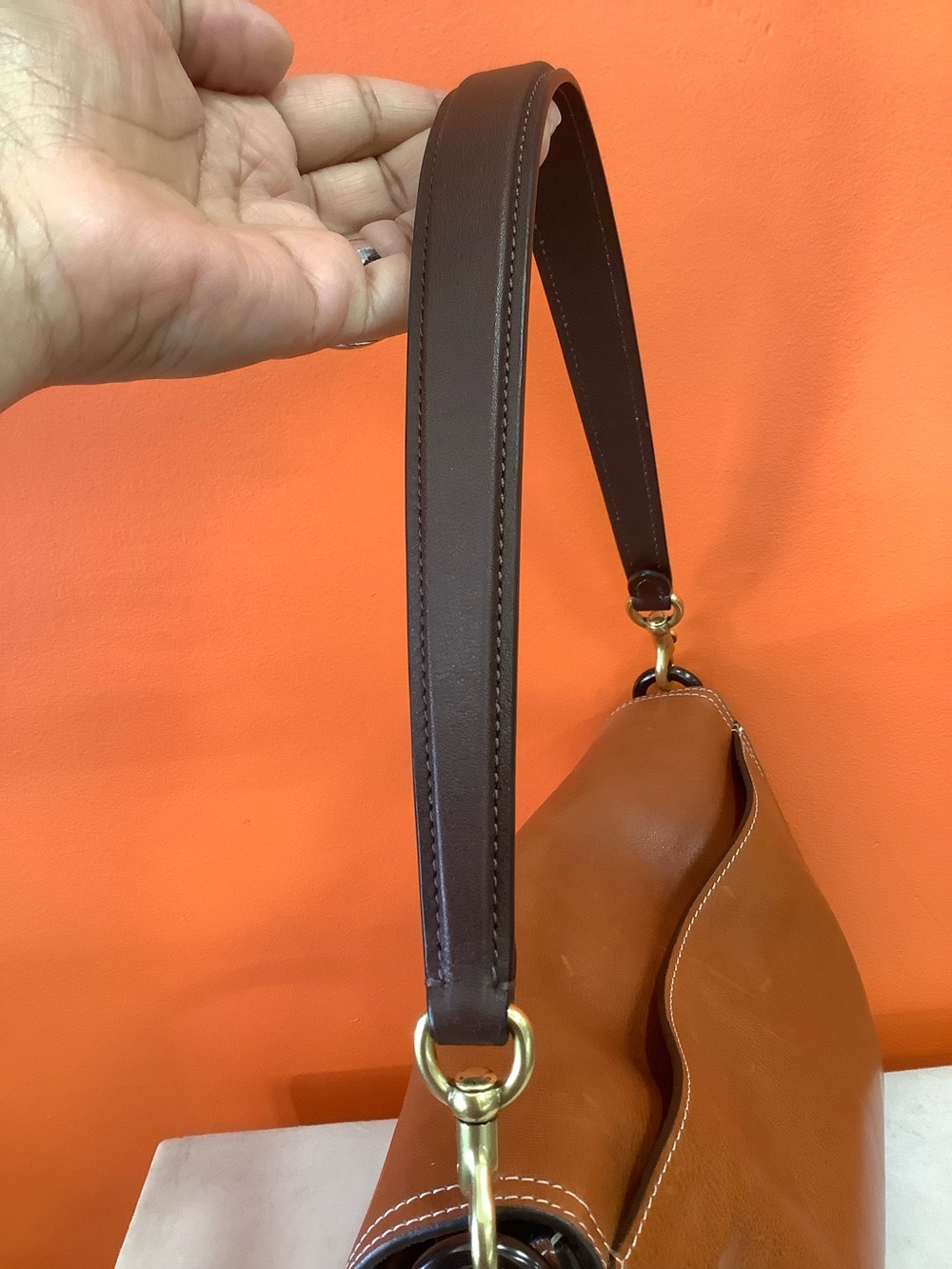 Cognac Coach Handbag - Picture 6 of 15